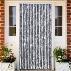 Insektsdraperi silver 90x200 cm chenille