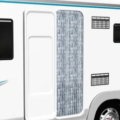 Insektsdraperi vit och grå 118x220 cm chenille