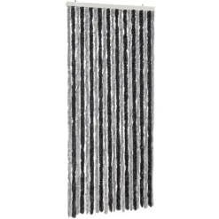 Insektsgardin grå och svart 90x220 cm chenille