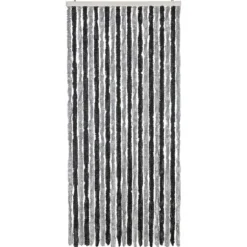 Insektsgardin grå och svart 90x220 cm chenille