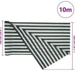 Insynsskyddsnät i grön och vit HDPE 2x10 m | Färg: Grön/Vit | Storlek: 2x10 m