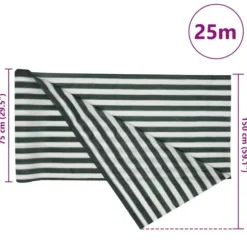 Insynsskyddsnät i grön och vit HDPE 150 g/m² | Storlek: 1,5x25 m