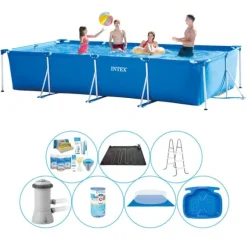 Intex Frame Pool rektangulär 450x220x84 cm - 8-delad - Swimming Pool Super Deal
