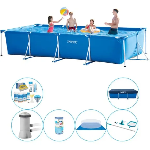 Intex Frame Pool rektangulär 450x220x84 cm - Pool Combi Deal