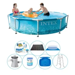 Intex metallram rund strandsida 305x76 cm - 8-delad - Swimming Pool Super Deal