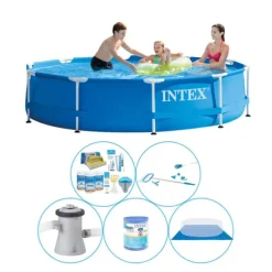 Intex Metallram Rund 305x76 cm - 6-delad - Simbassäng Med Tillbehör