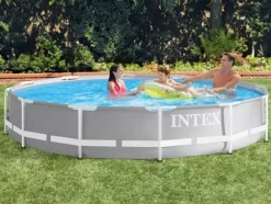 Intex ovanjordspool - 366x76cm - filterpump & tillbehör - grå