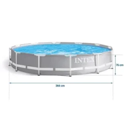 Intex ovanjordspool - 366x76cm - filterpump & tillbehör - grå