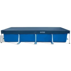 Intex rektangulär ram swimmingpool - 450 x 220 x 84 cm - Blå - ingår Tillbehör A246