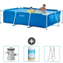 Intex rektangulär ram swimmingpool - 260 x 160 x 65 cm - Blå - ingår Tillbehör CB84