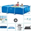 Intex rektangulär ram swimmingpool - 220 x 150 x 60 cm - Blå - ingår Tillbehör CB97