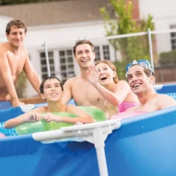 Intex rektangulär ram swimmingpool - 260 x 160 x 65 cm - Blå - ingår Tillbehör CB97