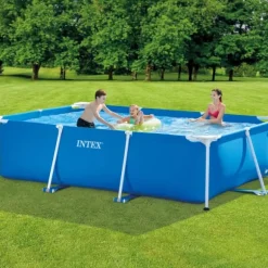 Intex rektangulär ram swimmingpool - 300 x 200 x 75 cm - Blå - ingår Tillbehör A181