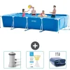 Intex rektangulär ram swimmingpool - 450 x 220 x 84 cm - Blå - ingår Tillbehör CB74