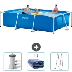 Intex rektangulär ram swimmingpool - 300 x 200 x 75 cm - Blå - ingår Tillbehör CB83