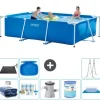 Intex rektangulär ram swimmingpool - 300 x 200 x 75 cm - Blå - ingår Tillbehör A203