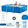Intex rektangulär ram swimmingpool - 220 x 150 x 60 cm - Blå - ingår Tillbehör A18