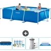 Intex rektangulär ram swimmingpool - 300 x 200 x 75 cm - Blå - ingår Tillbehör CB1