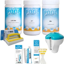 Intex rektangulär ram swimmingpool - 450 x 220 x 84 cm - Blå - ingår Tillbehör CB97