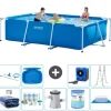 Intex rektangulär ram swimmingpool - 300 x 200 x 75 cm - Blå - ingår Tillbehör A237