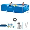 Intex rektangulär ram swimmingpool - 300 x 200 x 75 cm - Blå - ingår Tillbehör CB6