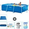 Intex rektangulär ram swimmingpool - 260 x 160 x 65 cm - Blå - ingår Tillbehör A71