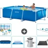 Intex rektangulär ram swimmingpool - 260 x 160 x 65 cm - Blå - ingår Tillbehör CB97