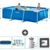 Intex rektangulär ram swimmingpool - 300 x 200 x 75 cm - Blå - ingår Tillbehör CB3