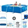 Intex rektangulär ram swimmingpool - 220 x 150 x 60 cm - Blå - ingår Tillbehör A21
