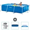 Intex rektangulär ram swimmingpool - 260 x 160 x 65 cm - Blå - ingår Tillbehör CB76