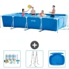 Intex rektangulär ram swimmingpool - 450 x 220 x 84 cm - Blå - ingår Tillbehör A280