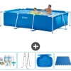 Intex rektangulär ram swimmingpool - 260 x 160 x 65 cm - Blå - ingår Tillbehör A105