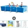 Intex rektangulär ram swimmingpool - 450 x 220 x 84 cm - Blå - ingår Tillbehör CB13