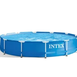Intex Round Frame Simbassäng - 366 x 76 cm - Blå - Inklusive Tillbehör - CB91