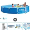 Intex Round Frame Simbassäng - 366 x 76 cm - Blå - Inklusive Tillbehör - CB21