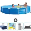 Intex Round Frame Swimming Pool - 366 x 76 cm - Blå - Ingår Tillbehör CB11
