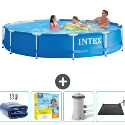 Intex Round Frame Swimming Pool - 366 x 76 cm - Blå - Ingår Tillbehör CB11