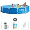 Intex Round Frame Swimming Pool - 366 x 76 cm - Blå - Ingår Tillbehör CB84
