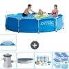 Intex Round Frame Swimming Pool - 305 x 76 cm - Blå - Inklusive Tillbehör - CB15