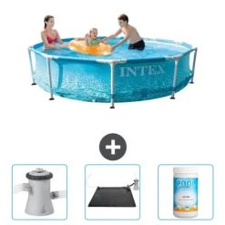 Intex Round Frame Swimming Pool - 305 x 76 cm - Vattentryck - Ingår Tillbehör CB80