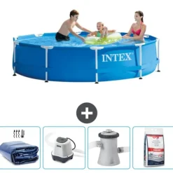 Intex Round Frame Swimming Pool - 305 x 76 cm - Blå - Ingår Tillbehör CB54