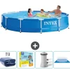 Intex Round Frame Swimming Pool - 366 x 76 cm - Blå - Ingår Tillbehör CB8