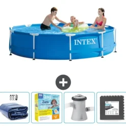 Intex Round Frame Swimming Pool - 305 x 76 cm - Blå - Ingår Tillbehör CB10