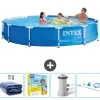 Intex Round Frame Swimming Pool - 366 x 76 cm - Blå - Ingår Tillbehör CB14