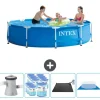 Intex Round Frame Swimming Pool - 305 x 76 cm - Blå - Inklusive Tillbehör - CB91