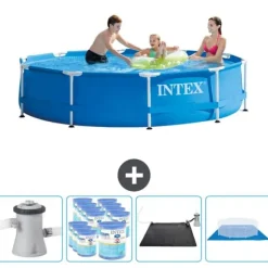 Intex Round Frame Swimming Pool - 305 x 76 cm - Blå - Inklusive Tillbehör - CB91