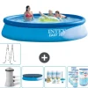 Intex Rund Uppblåsbar Easy Set Pool - 396 x 84 cm - Blå - Inklusive Tillbehör - CB20
