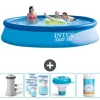 Intex Rund Uppblåsbar Easy Set Pool - 396 x 84 cm - Blå - Inklusive Tillbehör - CB89
