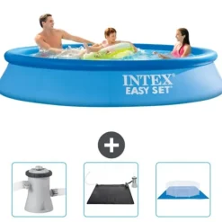 Intex Rund Uppblåsbar Easy Set Pool - 305 x 61 cm - Blå - Ingår Tillbehör CB79