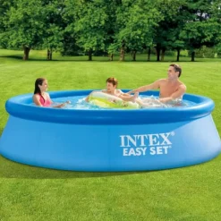 Intex Rund Uppblåsbar Easy Set Pool - 305 x 76 cm - Blå - Inklusive Tillbehör - CB28